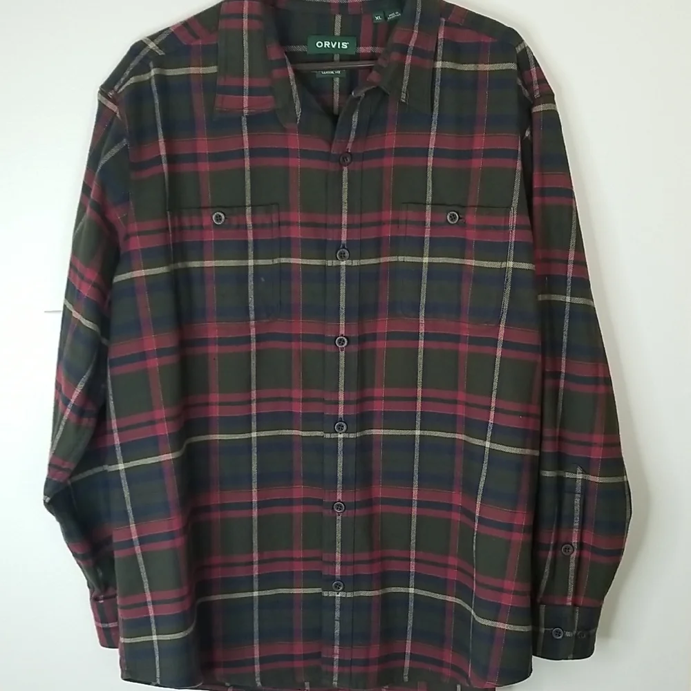 Mens Orvis Flannel Shirt Classic Fit Sz XLARGE - Picture 1 of 7